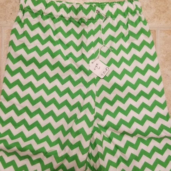 Custom Green Chevron Ruffle Pants - Picture 2 of 3